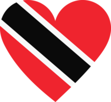 Trinidad and Tobago flag in the shape of a heart. png