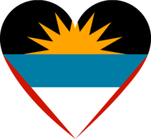 bandeira de antígua e barbuda em forma de coração. png