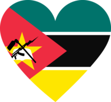 Mozambique flag in the shape of a heart. png