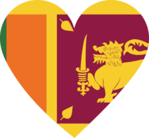 Sri Lanka flag in the shape of a heart. png