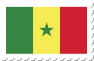 sello postal de la bandera de senegal. png