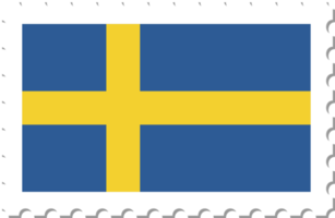 Briefmarke mit schwedischer Flagge. png