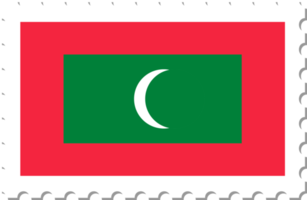 timbre-poste du drapeau des maldives. png