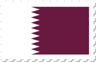 sello postal de la bandera de qatar. png