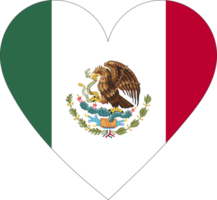 Mexico flag in the shape of a heart. png