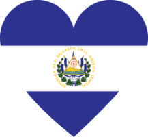 El Salvador Flagge in Form eines Herzens. png