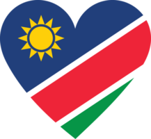 Namibia flag in the shape of a heart. png
