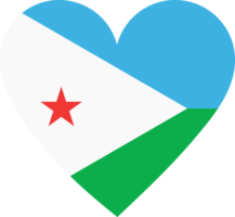 Djibouti flag in the shape of a heart. png