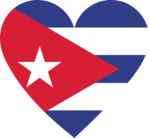 Cuba flag in the shape of a heart. png
