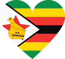 Zimbabwe flag in the shape of a heart. png