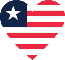 Liberia flag in the shape of a heart png