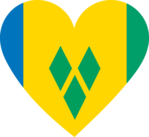 Saint Vincent and the Grenadines flag in the shape of a heart. png