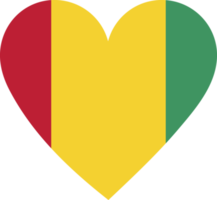 Guinea-Flagge in Form eines Herzens. png