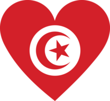 Tunisia flag in the shape of a heart. png