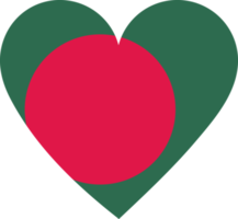 Bangladesh flag in the shape of a heart. png