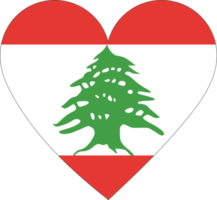 bandera de Líbano en forma de corazón. png