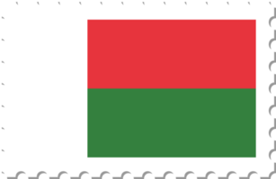 sello postal de la bandera de madagascar. png