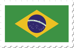selo postal da bandeira do brasil.