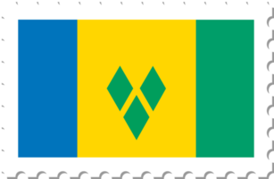 timbre-poste du drapeau de saint-vincent-et-les grenadines. png