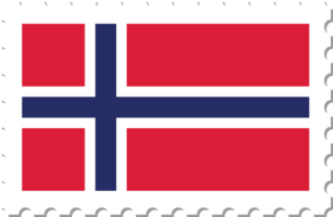 Briefmarke mit norwegischer Flagge. png