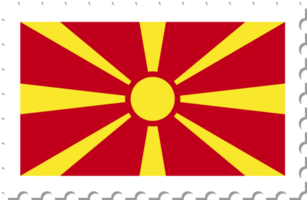 sello postal de la bandera de macedonia del norte. png