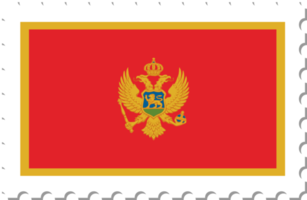 sello postal de la bandera de montenegro. png