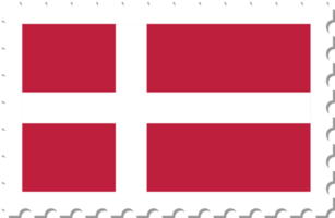 Briefmarke der dänischen Flagge. png