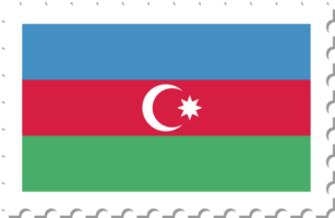 timbre-poste du drapeau azerbaïdjanais. png