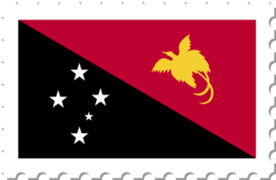 sello postal de la bandera de papúa nueva guinea. png