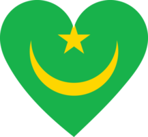 Mauritania flag in the shape of a heart. png