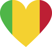 Mali flag in the shape of a heart. png