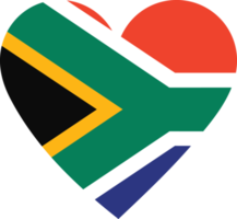 söder afrika flagga i de form av en hjärta. png