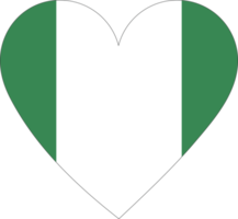 Nigeria-Flagge in Form eines Herzens. png