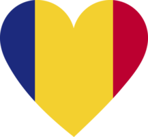 Chad flag in the shape of a heart. png