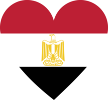 Egypt flag in the shape of a heart. png