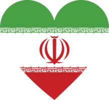 Iran flag in the shape of a heart. png