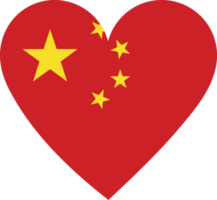 China flag in the shape of a heart. png