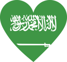 Saudi Arabia flag in the shape of a heart. png