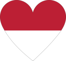Indonesia bandiera nel il forma di un' cuore. png