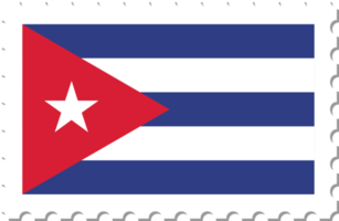 selo postal de bandeira de cuba. png