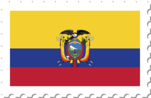 sello postal de la bandera de ecuador. png