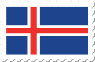 timbre-poste du drapeau islandais. png