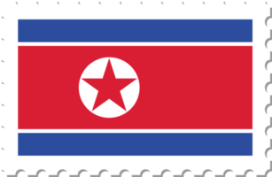 selo postal de bandeira da coreia do norte. png
