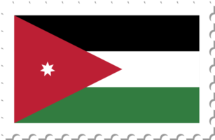 Briefmarke mit jordanischer Flagge. png