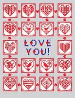 tarjeta de felicitación de adorno de amor en estilo étnico vector