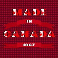 tarjeta feliz del día de canadá. patrón con tipografía moderna de color rojo y blanco para el diseño de celebración, volante, pancarta sobre fondo a cuadros. estilo de bandera nacional vector