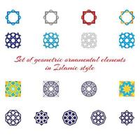 Set circular pattern. Islamic ethnic ornament for pottery, tiles, textiles, tattoos vector