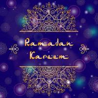 Greeting card design with text Ramadan Kareem for muslim festival vector