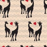 Seamless vintage pattern with giraffe vector