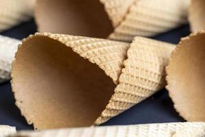 Waffle cones for ice cream photo